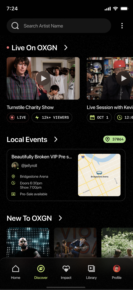 OXGN Discover — live shows and local events